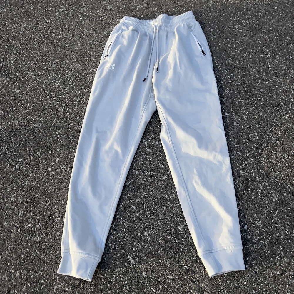 Under Armour Pants Mens Small Gray Joggers Zip Pockets Elastic Waist Athletic